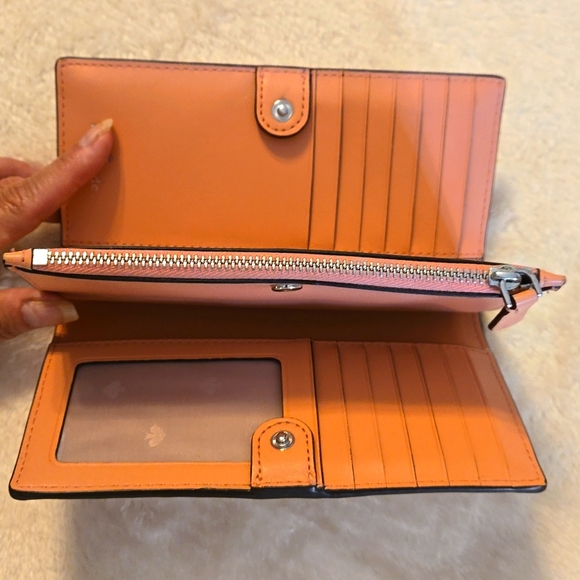 EUC Kate Spade New York Braylon Patterson Drive Leather Bifold Beige Multicolor - Picture 6 of 6